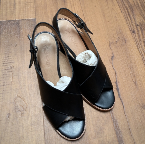 Madewell The Ruthie Crisscross Sandal in Black Leather 7.5 - Picture 3 of 10